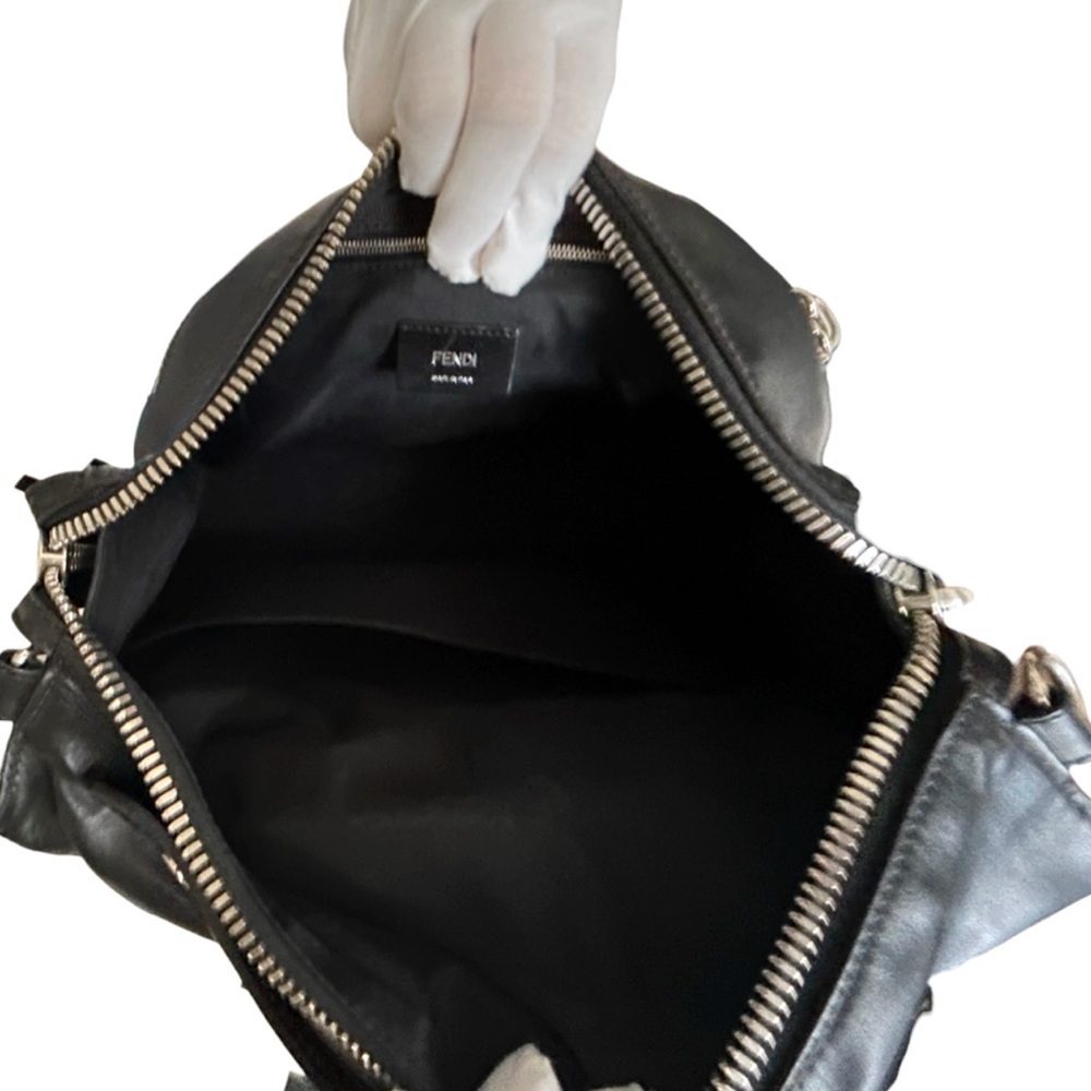 FENDI Black Calfskin Lui Urban Bug Eyes Briefcase/Tote Large Shoulder Bag Unused - Picture 14 of 15